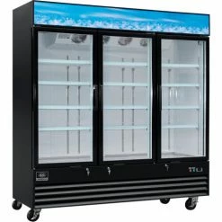 Nexel® Merchandiser Freezer, 3 Glass Swing Doors, 52 Cu. Ft.