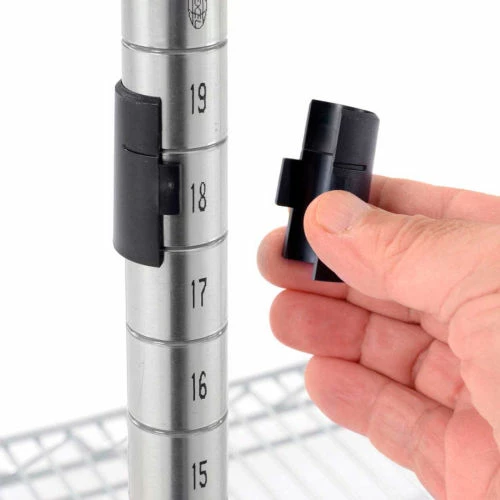 Nexel® Poly-Z-Brite® 4-Tier Microwave Station Kit, 24"L x 18"W x 63"H - Image 6