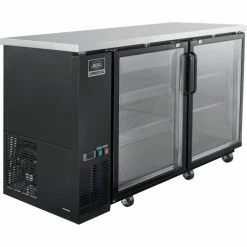 Nexel® Back Bar Cooler, 2 Glass Doors, 17.3 Cu. Ft., Black