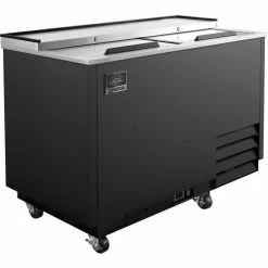 Nexel® Glass Froster, 2 Sliding Doors, 12.2 Cu. Ft., Black