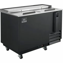 Nexel® Horizonal Bottle Cooler, 2 Sliding Lids, 12.7 Cu. Ft., Black