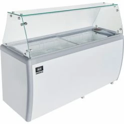 Nexel® Ice Cream Dipping Cabinet w/ Sneeze Guard Cover, 71"W