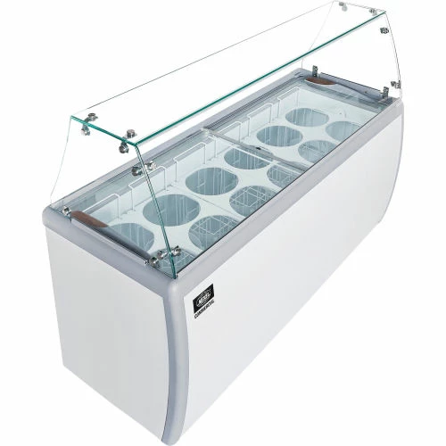 Nexel® Ice Cream Dipping Cabinet w/ Sneeze Guard Cover, 71"W - Image 2