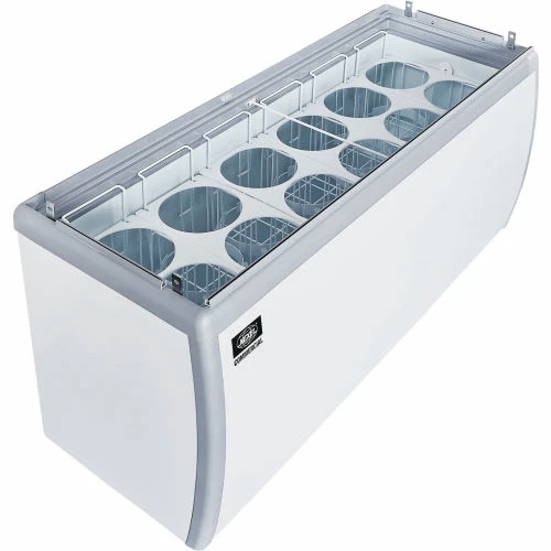 Nexel® Ice Cream Dipping Cabinet w/ Sneeze Guard Cover, 71"W - Image 5