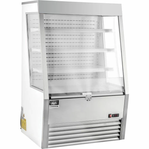 Nexel Refrigerated Open Air Merchandiser w/ Curtain, 13.8 Cu. Ft., Stainless Steel - Image 2