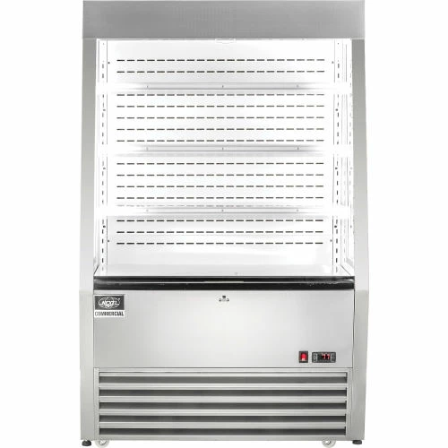Nexel Refrigerated Open Air Merchandiser w/ Curtain, 13.8 Cu. Ft., Stainless Steel - Image 3