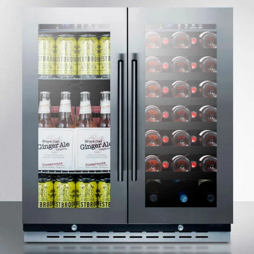 Summit Appliance Summit-Built-In Undercounter Dual Zone Wine & Beverage Cooler W/Locks, 30" Wide - Image 2