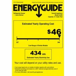 Summit Appliance Summit-ADA Comp Freestanding Refrigerator-Freezer, Cycle Defrost, Front Lock, White