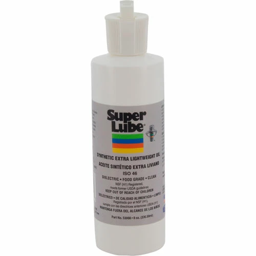 SuperLube Super Lube Synthetic Extra Lightweight Oil, 8 oz Bottle, ISO 46, Clear - Pkg Qty 12