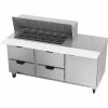 Beverage Air® SPED72HC-18M-4 Food Prep Tables Sped72 Elite Series Mega Top W/ Drawers, 72"W