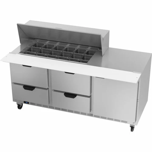 Beverage Air® SPED72HC-18M-4 Food Prep Tables Sped72 Elite Series Mega Top W/ Drawers, 72"W