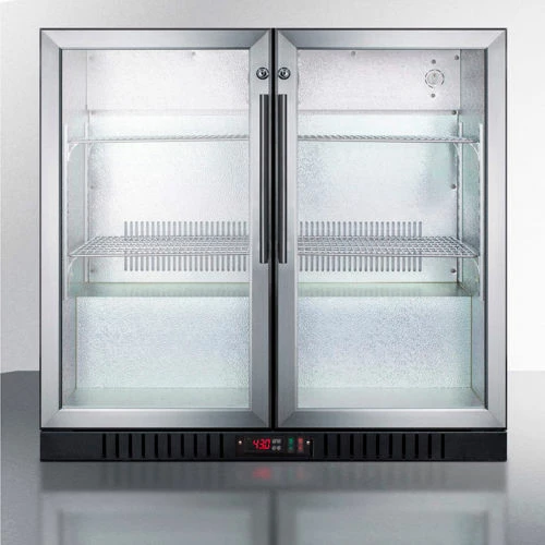 Summit Appliance Summit-Counter Height Beverage Merchandiser, Two Glass Swing Doors
