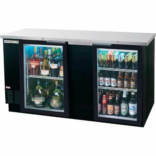 Beverage Air Glass Door Back Bar Refrigerator BB-G Series, 72"W - BB72HC-1-G-B