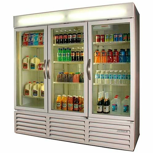 Beverage Air® MMR72HC-1-B Merchandiser Refrigerator - Three Glass Doors