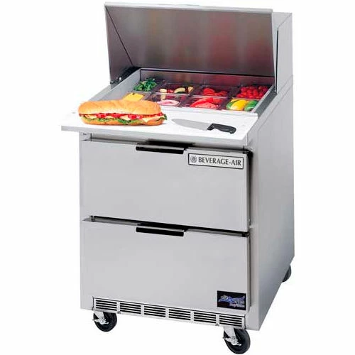Beverage Air Food Prep Tables SPED27 Elite Series Mega Top w/ Drawers, 27"W - SPED27HC-12M-B