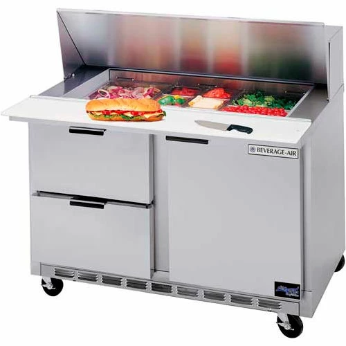 Beverage Air Food Prep Tables SPED48 Elite Series Standard Top w/ Drawers, 48"W - SPED48HC-10-4