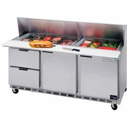 Beverage Air Food Prep Tables SPED72 Elite Series Standard Top w/ Drawers, 72"W - SPED72HC-08-4