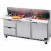 Beverage Air Food Prep Tables SPED72 Elite Series Standard Top w/ Drawers, 72"W - SPED72HC-12-4