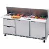 Beverage Air Food Prep Tables SPED72 Elite Series Mega Top w/ Drawers, 72"W - SPED72HC-30M-6