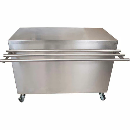 BK Resources Stainless Steel Serving Counter, Hinged Doors & Lock, Drop Shelf 24X60