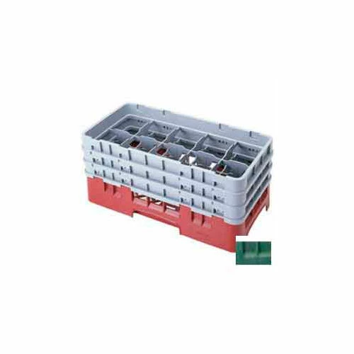 Cambro 10HS638119 - Camrack Glass Rack 10 Compartments 6-7/8" Max. Height Sherwood Green NSF - Pkg Qty 3