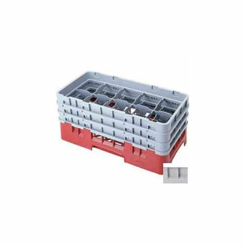 Cambro 10HS638151 - Camrack Glass Rack 10 Compartments 6-7/8" Max. Height Soft Gray NSF - Pkg Qty 3