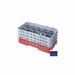 Cambro 10HS638186 - Camrack Glass Rack 10 Compartments 6-7/8" Max. Height Navy Blue NSF - Pkg Qty 3