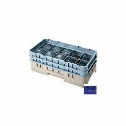 Cambro 10HS800186 - Camrack Glass Rack 10 Compartments 8-1/2" Max. Height Navy Blue NSF - Pkg Qty 2
