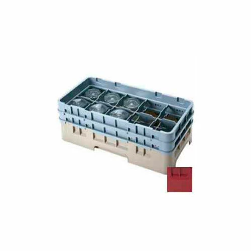 Cambro 10HS800416 - Camrack Glass Rack 10 Compartments 8-1/2" Max. Height Cranberry NSF - Pkg Qty 2