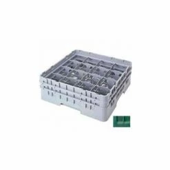 Cambro 16S434119 - Camrack Glass Rack 16 Compartments 5-1/4" Max. Height Sherwood Green NSF - Pkg Qty 4