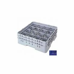 Cambro 16S434186 - Camrack Glass Rack 16 Compartments 5-1/4" Max. Height Navy Blue NSF - Pkg Qty 4