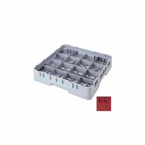 Cambro 16S900416 - Camrack Glass Rack 16 Compartments 9-3/8" Max. Height Cranberry NSF - Pkg Qty 2