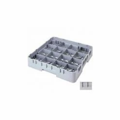 Cambro 16S958151 - Camrack Glass Rack 16 Compartments 10-1/8" Max. Height Soft Gray NSF - Pkg Qty 2