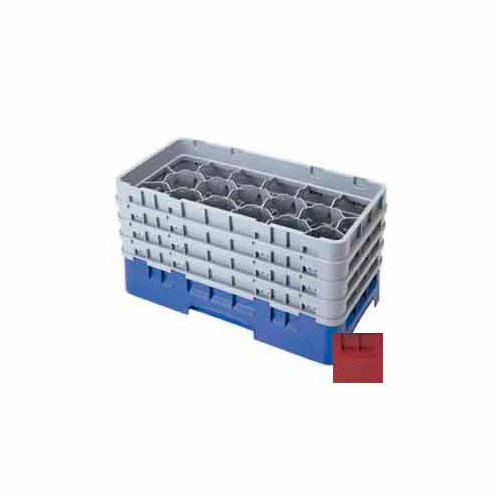 Cambro 17HS434416 - Camrack Glass Rack 17 Compartments 5-1/4" Max. Height Cranberry NSF - Pkg Qty 4