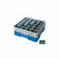 Cambro 25S418119 - Camrack Glass Rack Low Profile 25 Compartments, 4-1/2" Max. Ht., Sherwood Green - Pkg Qty 5