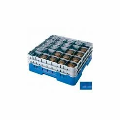 Cambro 25S418168 - Camrack Glass Rack Low Profile 25 Compartments 4-1/2" Max. Height Blue - Pkg Qty 5