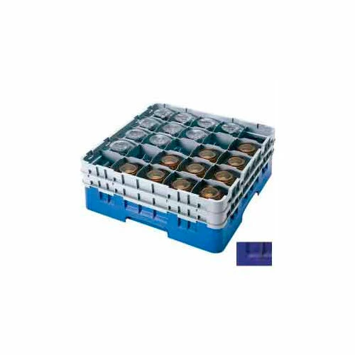 Cambro 25S418186 - Camrack Glass Rack Low Profile 25 Compartments 4-1/2" Max. Height Navy Blue - Pkg Qty 5