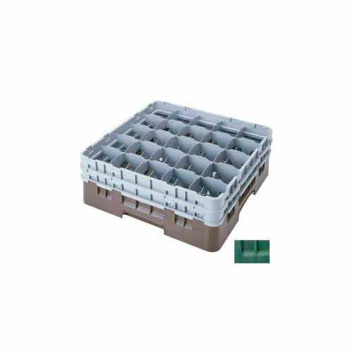 Cambro 25S534119 - Camrack Glass Rack Low Profile 25 Compartments 6-1/8" Max. Height Sherwood Green - Pkg Qty 4