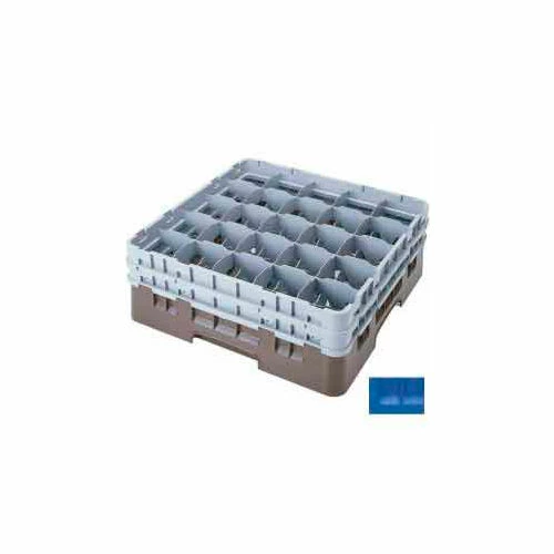 Cambro 25S534168 - Camrack Glass Rack Low Profile 25 Compartments 6-1/8" Max. Height Blue - Pkg Qty 4