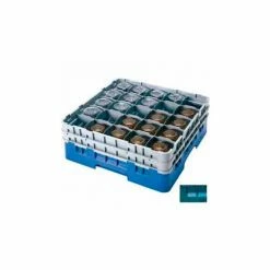 Cambro 25S900414 - Camrack Glass Rack Low Profile 25 Compartments 9-3/8" Max. Height Teal - Pkg Qty 2