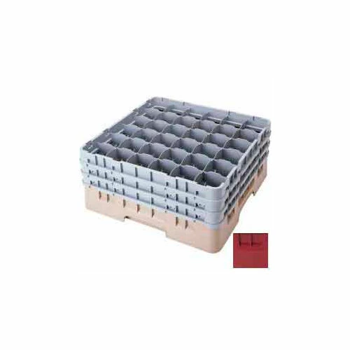 Cambro 36S1058416 - Camrack Glass Rack Low Profile 36 Compartments 11" Max. Height Cranberry - Pkg Qty 2