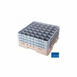 Cambro 36S1214168 - Camrack Glass Rack Low Profile 36 Compartments 12-5/8" Max. Height Blue - Pkg Qty 2