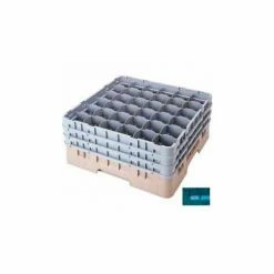 Cambro 36S418414 - Camrack Glass Rack Low Profile 36 Compartments 4-1/2" Max. Height Teal - Pkg Qty 5