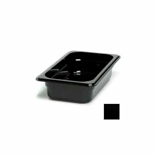 Cambro 42CW110 - Camwear Food Pan, Plastic, 1/4 Size, 2-1/2" Deep, Polycarbonate, Black, NSF - Pkg Qty 6