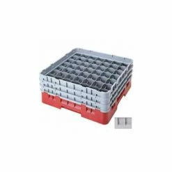 Cambro 49S1114151 - Camrack Glass Rack 49 Compartments 11-3/4" Max. Height, Soft Gray, NSF - Pkg Qty 2