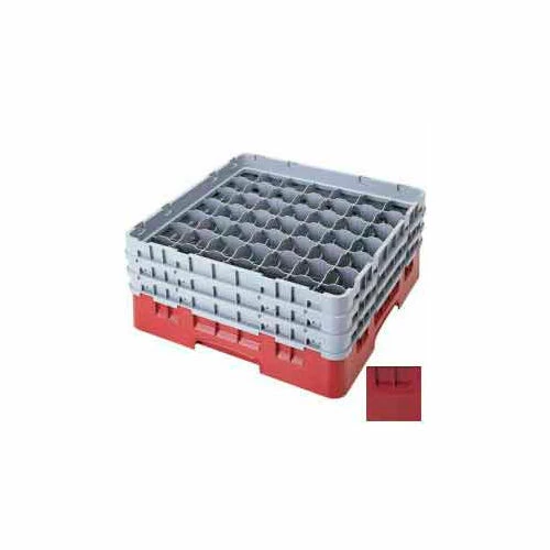 Cambro 49S800416 - Camrack Glass Rack 49 Compartments 8-1/2" Max. Height, Cranberry, NSF - Pkg Qty 2