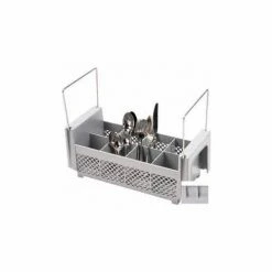 Cambro 8FB434151 - Flatware Basket, Half Size, 8 Compartments, Handles, Gray - Pkg Qty 6