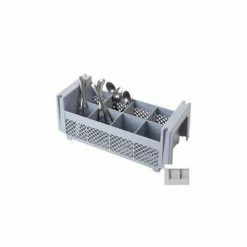 Cambro 8FBNH434151 - Flatware Basket, Half Size, 8 Compartments, Polypropylene, Gray - Pkg Qty 6