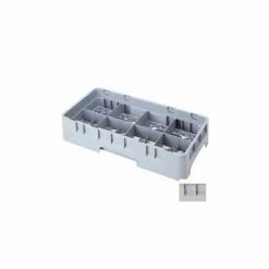 Cambro 8HC258151 - Camrack Cup Rack, 8 Compartments, 2-5/8" Max. Height, Soft Gray, NSF - Pkg Qty 6