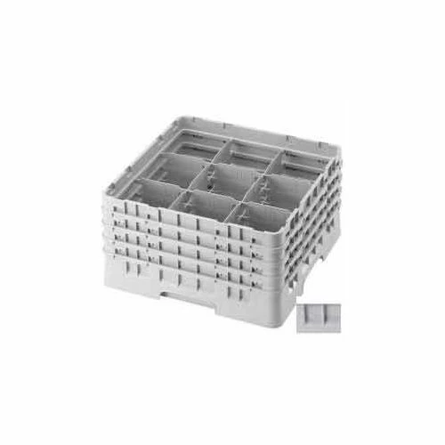 Cambro 9S318151 - Camrack Glass Rack 9 Compartments 3-5/8" Max. Height Soft Gray NSF - Pkg Qty 5